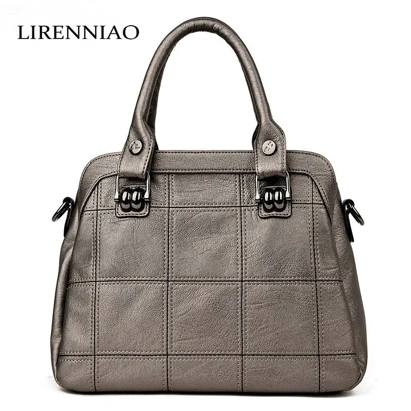 Lirenniao модные кожаные Для женщин Сумки весна женский сумка на плечо дамы Мужская тотализаторов большой бренд IPad сумка