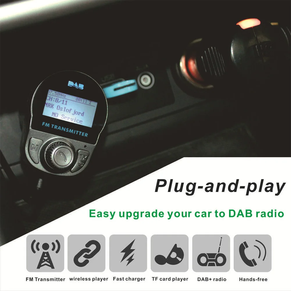 

Auto Broadcasting USB Powered DAB Digital Radio Car FM Tuner Adapter Electronic Music Player Transmitter Transmission Practical
