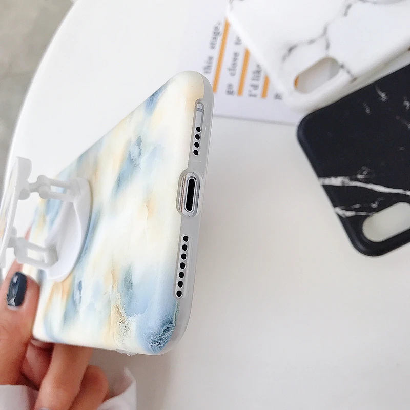 Роскошный Матовый мраморный Мягкий силиконовый чехол для телефона iPhone 6s 7 8 Plus SE X