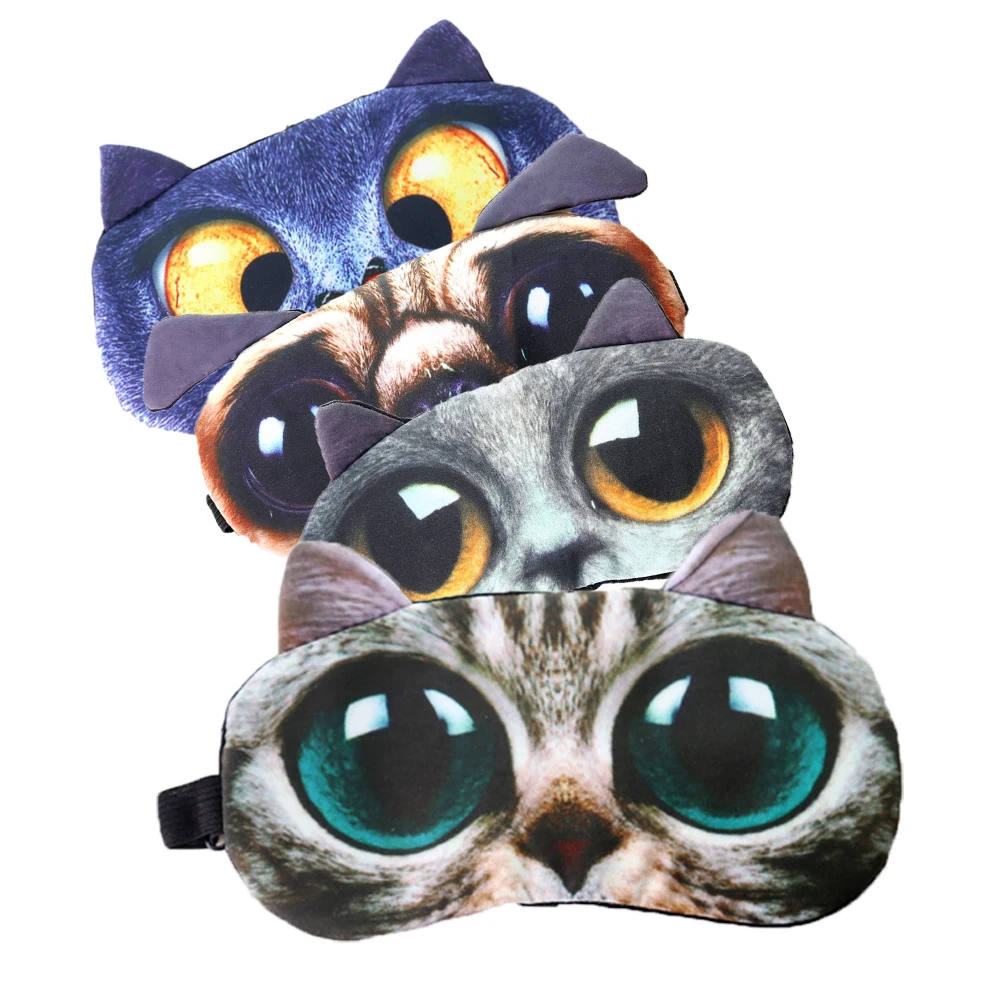 3D Животные тени для век Крышка маска для глаз маска для сна помощь патч отдых расслабить смешные глаза тени Регулируемый сон храп маски для глаз