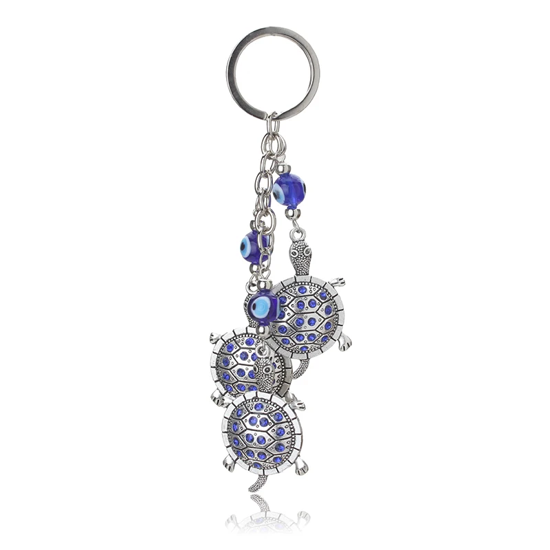 

1pc Fashion Charm Sea Turtle Evil Eye Keychains Purse Bag Buckle Pendant For Car Keyrings key chains holder women men