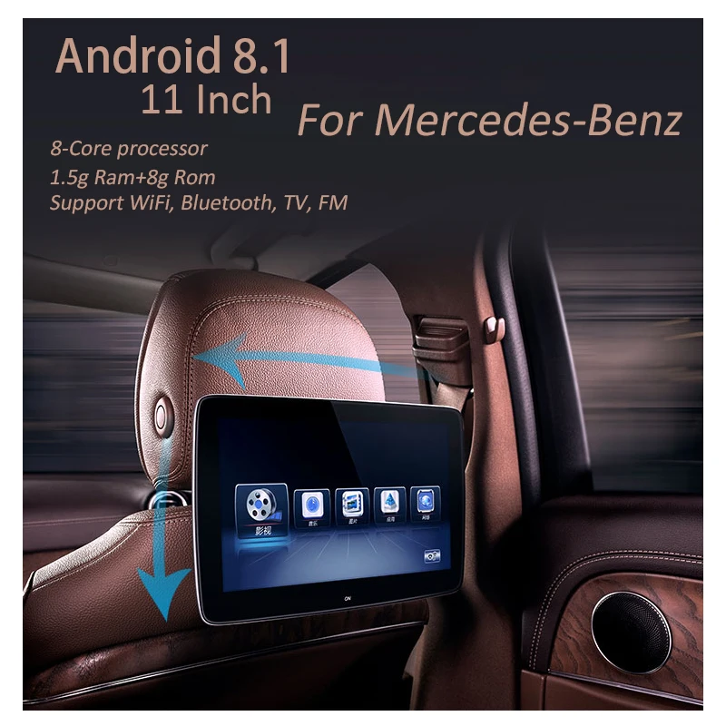 

11Inch Android 8.1 Car Multimedia Player HD Car Screen Rear Entertainment System For Mercedes Benz Sprinter WIFI Bluetooth