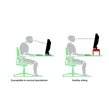 

Computer Monitor Stand Riser,Wooden Desk Organiser Unit Novelty Moisture Stand with 2 Tiers Storage Books Laptop Riser Shelves