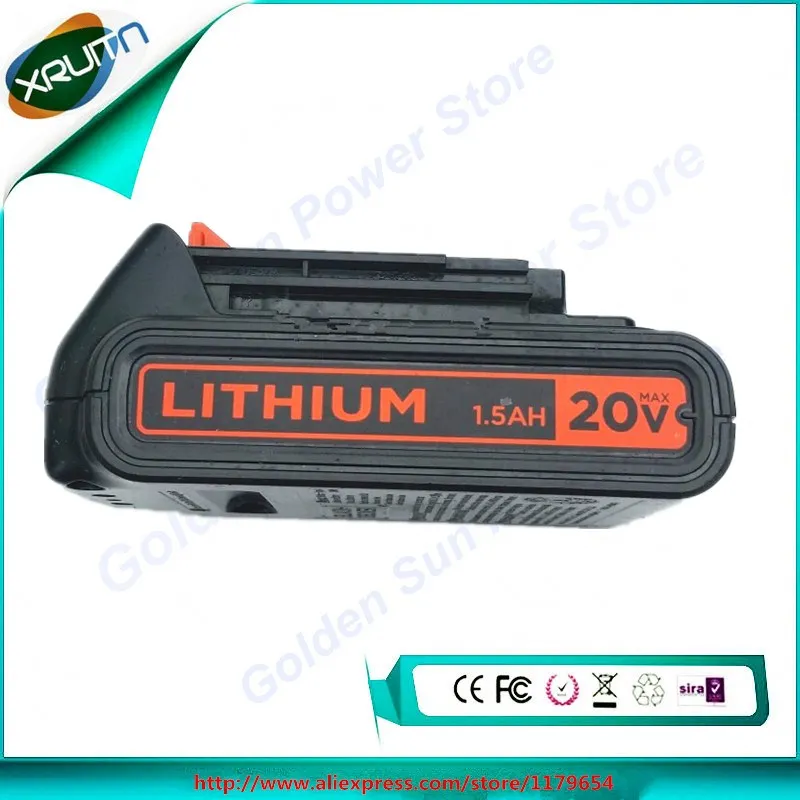 

20V 1.5Ah Li-Ion Battery for Black & Decker LBXR20 LB20 LBX20 ASL186K BDCDMT120 CHH2220 LD3K220 LPP120 LST120 used