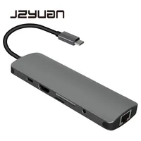 Док-станция для ноутбука 9 в 1 USB C преобразователь Thunderbolt 3 адаптер для Macbook USB C к HDMI PD RJ45 Ethernet USB 3,0 Dock