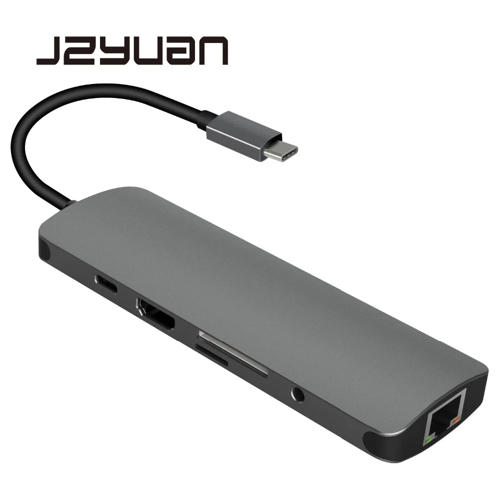 Prix Station D accueil pc portable 9 en 1 USB C Convertisseur Thunderbolt 3 Adaptateur Pour Macbook USB C à HDMI PD RJ45 Ethernet USB 3.0 Dock