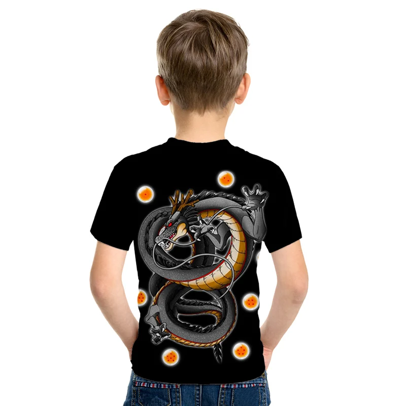 Новая дизайнерская Детская футболка с 3d принтом «Dragon Z Ball» летняя одежда для родителей и детей с принтом «Super saiyan» футболка с аниме «Goku» Мягкие топы для мальчиков