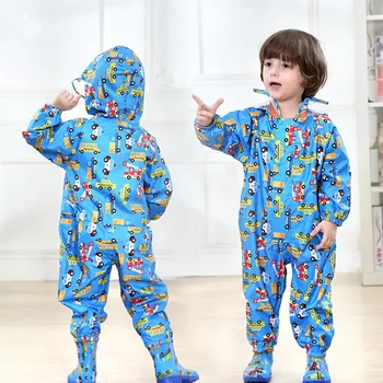 

Children Raincoats Kids Printing Animal Jumpsuits Raincover For Baby Boys Girls 2-7 Years Waterproof Poncho Rainwear Overalls