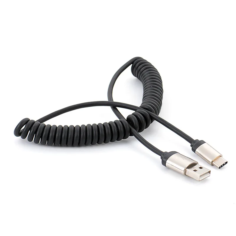 Fast charge Type-c spring data cable for Samsung S8 car long telescopic charging line millet 6/ Huawei P10 | Электроника