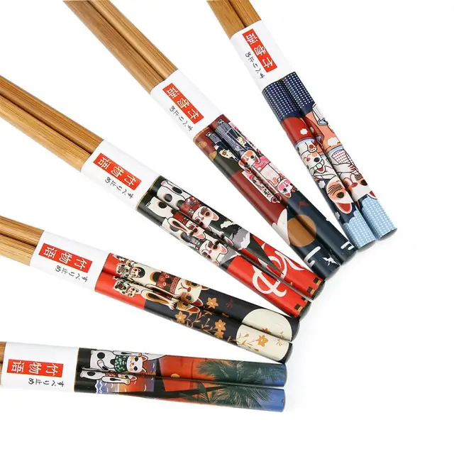 5 Pairs beautiful High Quality Wooden Chopstick safe and non toxic