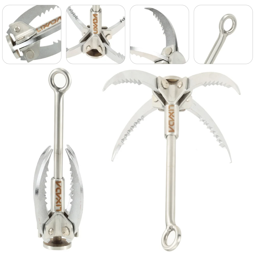 Lixada Grappling Hook Portable Climbing Grappling Hook 4 Claws Steel