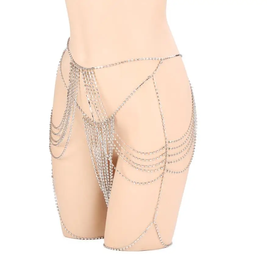 

Women Nightclub Party Body Chain Jewelry Bikini Waist Gold Belly Beach Harness Slave Necklace 0016