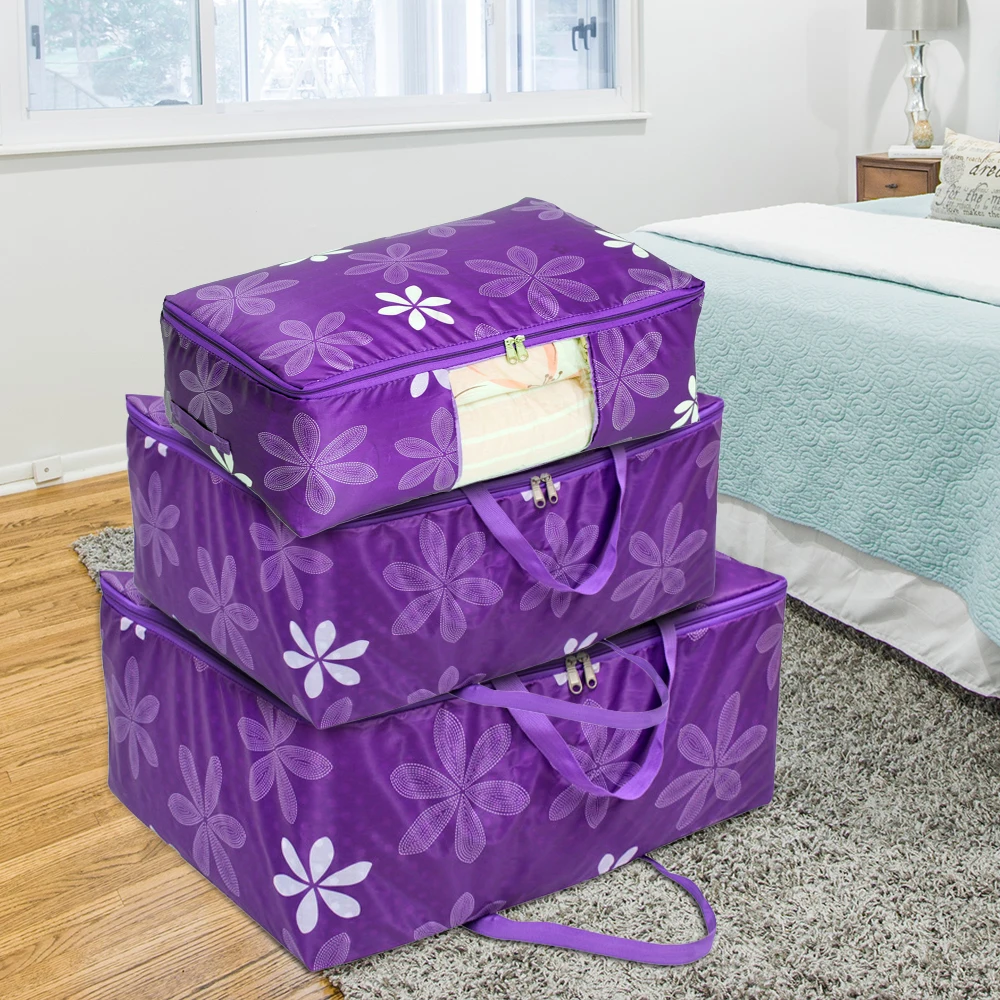 

LASPERAL 1PC Oxford Cloth Quilt Storage Bag Hand-Made Clothing Quilt Finishing Storage Bag For Wardrobe Clothes Quilt Storage