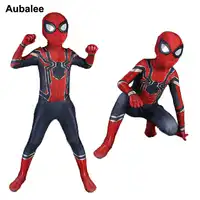 เหล็ก Spiderman เครื่องแต่งกายเด็กซูเปอร์ฮีโร่ Zentai Suit Spider - man Homecoming Cosplay เด็กฮาโลวีนเครื่องแต่งกาย Party ชุด