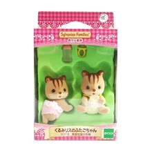 Sylvanian Families кукольный домик пушистые аксессуары для детской куклы Squrriel Twins w/Bottle Girl подарок новинка#32318