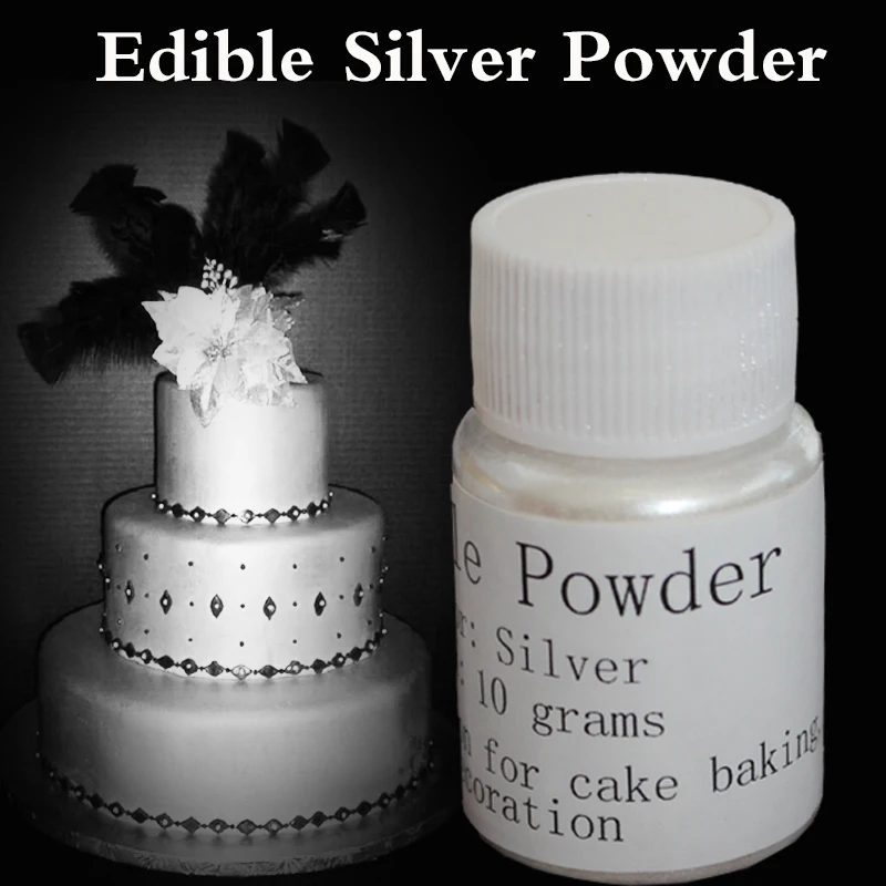 Edible silver powder Handmade chocolate fondant cake baking decoration