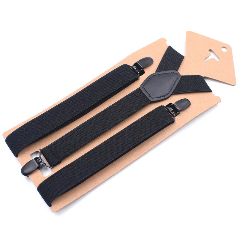 

New Man's Suspenders Girl's Braces Set Black Leather Male Vintage Casual Suspensorio Trousers Strap Fashion Suspenders