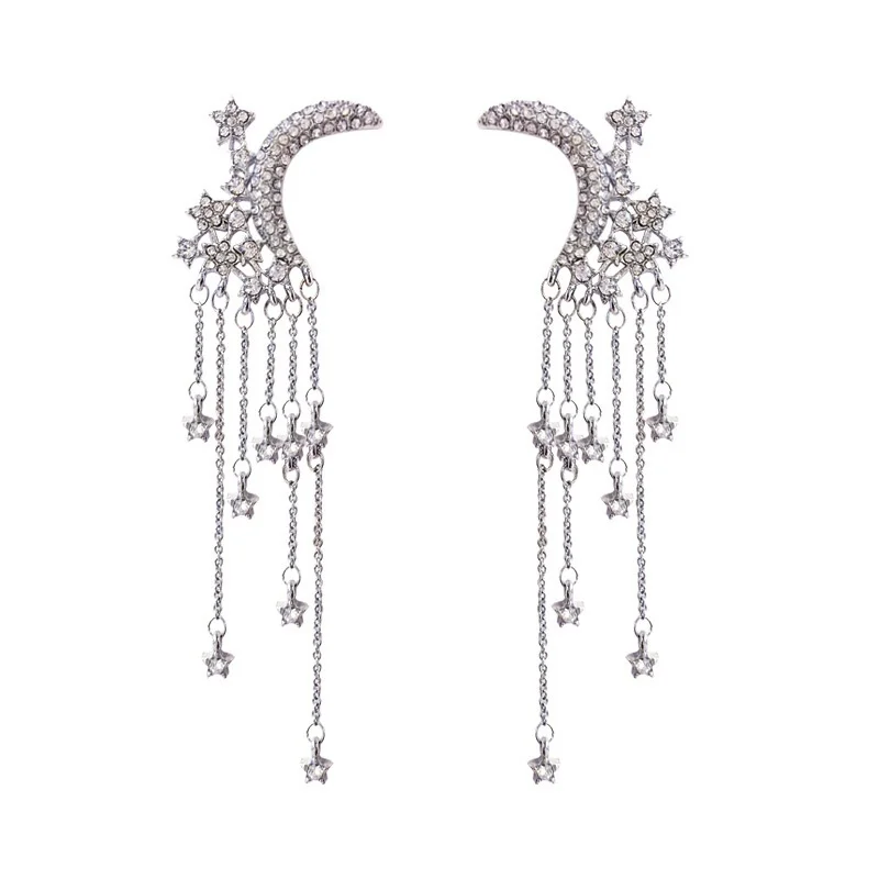 

HEBEHERA OrnamentsFashion Talent Moon Long Earrings Women's Earrings Women's Earrings Jewelry Decoration