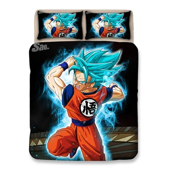 

Cartoon Japanese Anime Bedding sets Twin Full Queen King Single Double Size Duvet Cover Pillowcase kids dragonball bedclothes