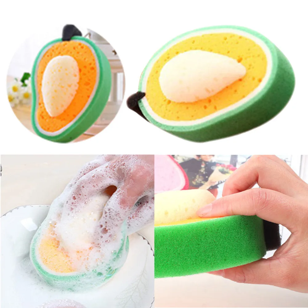4Pcs / Set Fruit Sponge Highly Efficient Scouring Pad Dish Cloth