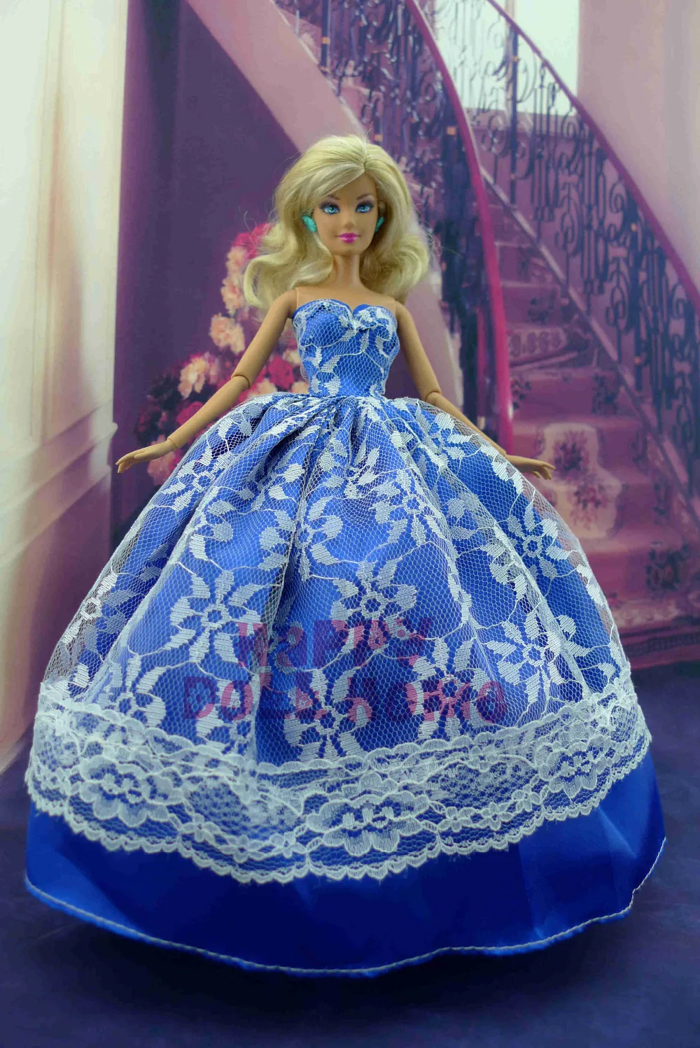 30 предметов = 10 свадебных платьев принцессы ручной работы+ 10 туфель+ 10 розовых вешалок, вечерние платья для кукол, одежда, платье для куклы Барби