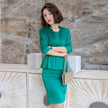 IZICFLY новые официальные женские костюмы с платьем элегантные Vestidos Formales Oficina бизнес Блейзер платье костюм размера плюс женский костюм