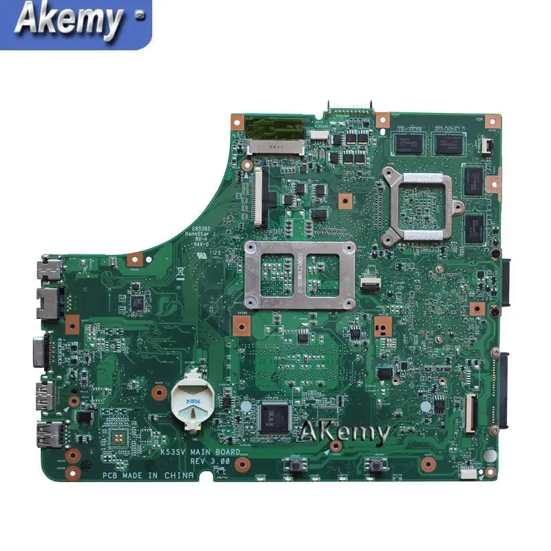  Akemy K53SV Laptop motherboard for ASUS K53SM K53SC K53SJ Test original mainboard with 3.0USB REV 2