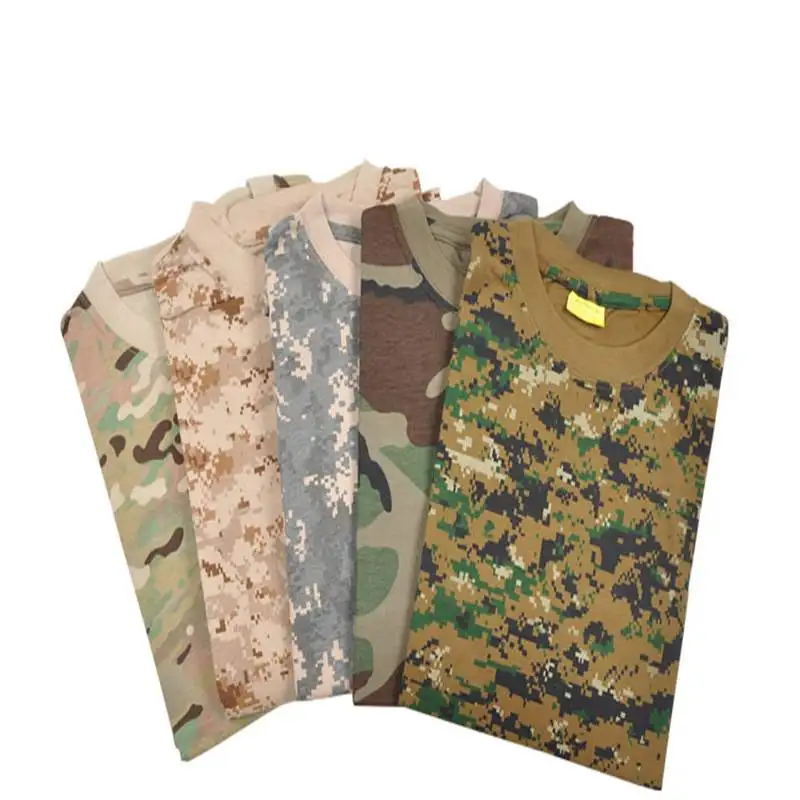 

2015 New arrival Short Sleeve T-Shirt For Men Military Tactical Camouflage T Shirt Woodland Camo