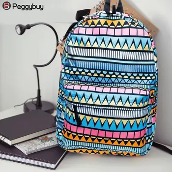 

Vintage Ethnic Women Backpack Oxford Cloth Geometry Print Backpack Big Capacity Female Schoolbag Travel Laptop Bag