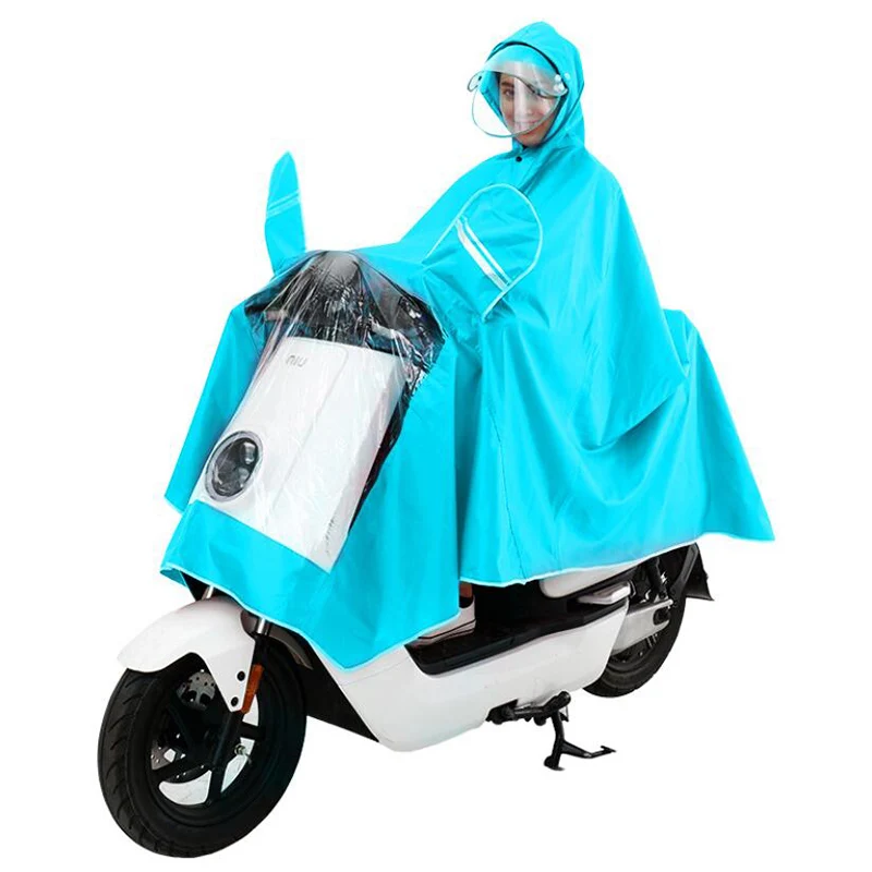 Мужской/женский непроницаемый электромобиль/плащ от дождя для езды на велосипеде плотный дождевик двойной прозрачный водонепроницаемый мотоциклетный дождевой костюм