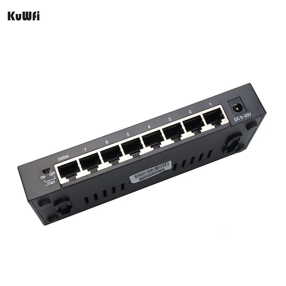 Умный гигабитный коммутатор KuWFi 8 портов 10/100/1000 Ethernet сетевой концентратор Lan