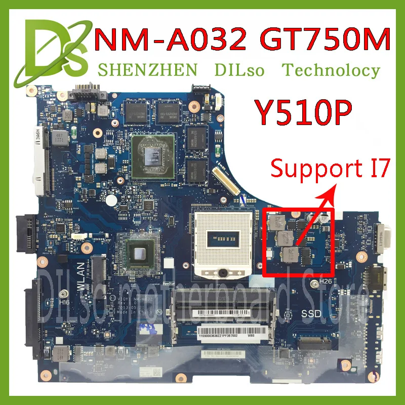 KEFU Y510P VIQY1 NM-A032 REV: 1,0 Y510P материнская плата для ноутбука lenovo Y510P NM-A032 GT750 тестовая материнская плата