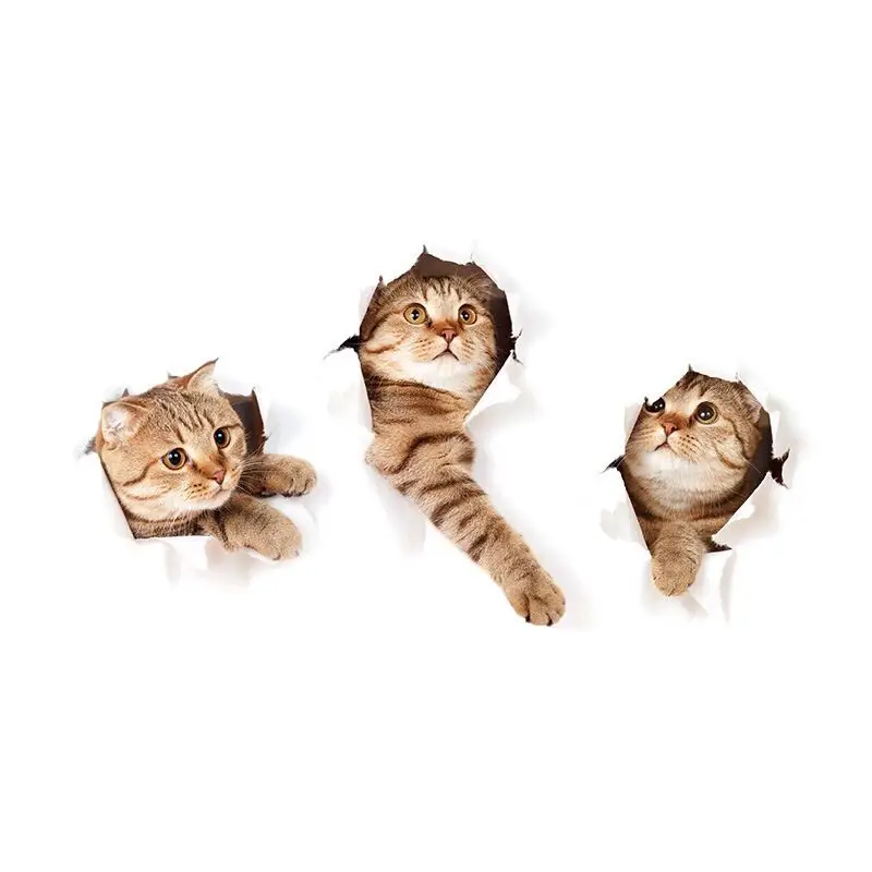 

Emerra Three Kittens 3D Stereo Wall Sticker Cartoon Children's Room Bedroom Wall Decoration Dormitory Wallpaper Self-adhesive Re