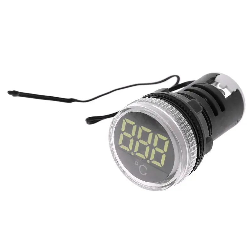 22mm AC 50-380V Thermometer Indicator Light LED Digital Display Temperature Measuring Induction Ranging-20-199℃