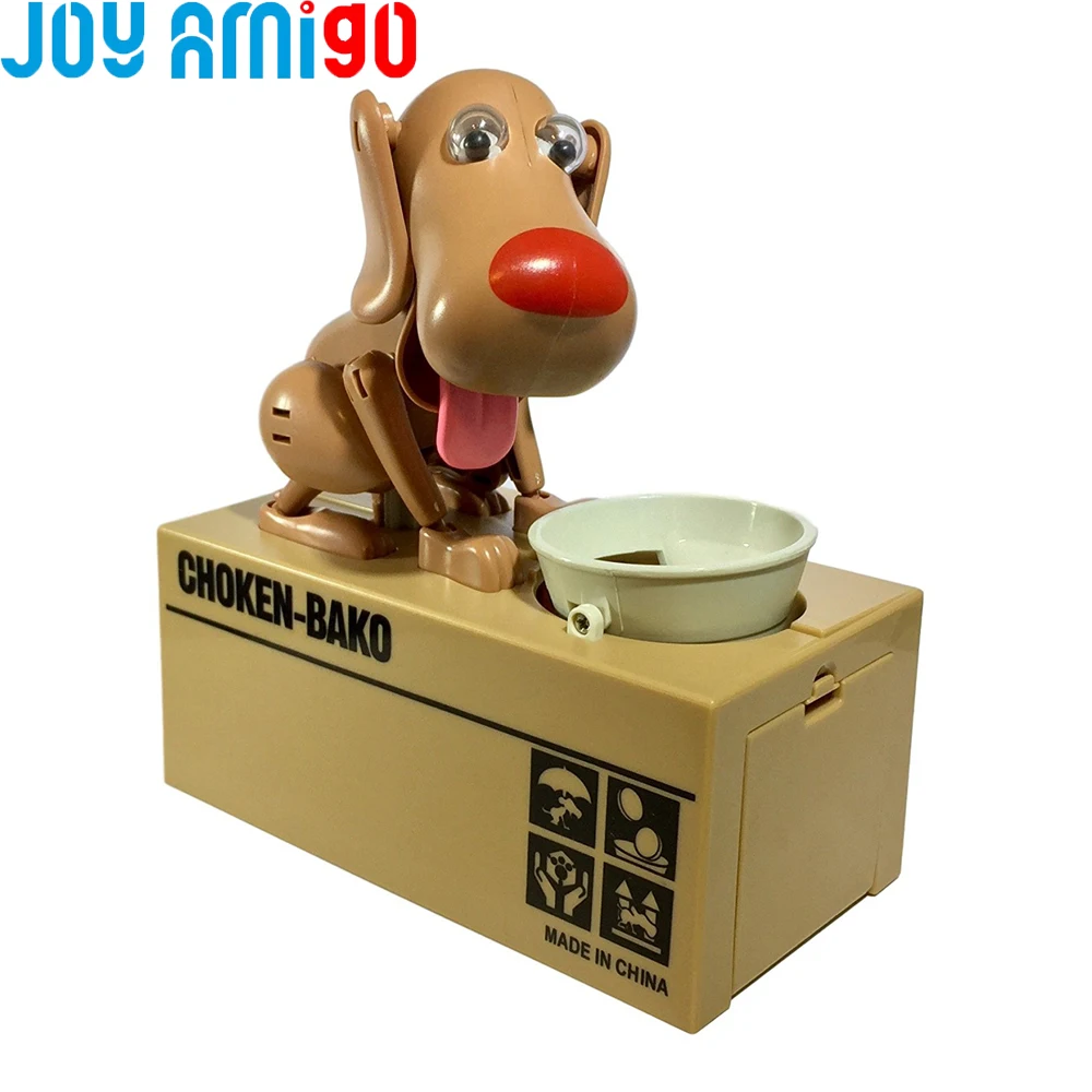 Choken Bako Robotic Dog Coin Munching Toy Prank Gag Doll Gift For Kids Freeshipping Gags