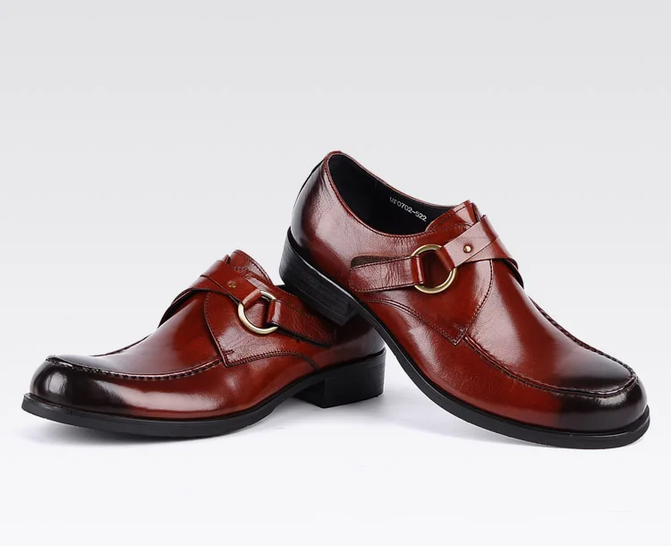 QYFCIOUFU бренд 100% с пряжкой из натуральной кожи; слипоны Для мужчин модельные туфли в деловом стиле; высокое качество Итальянские модельные
