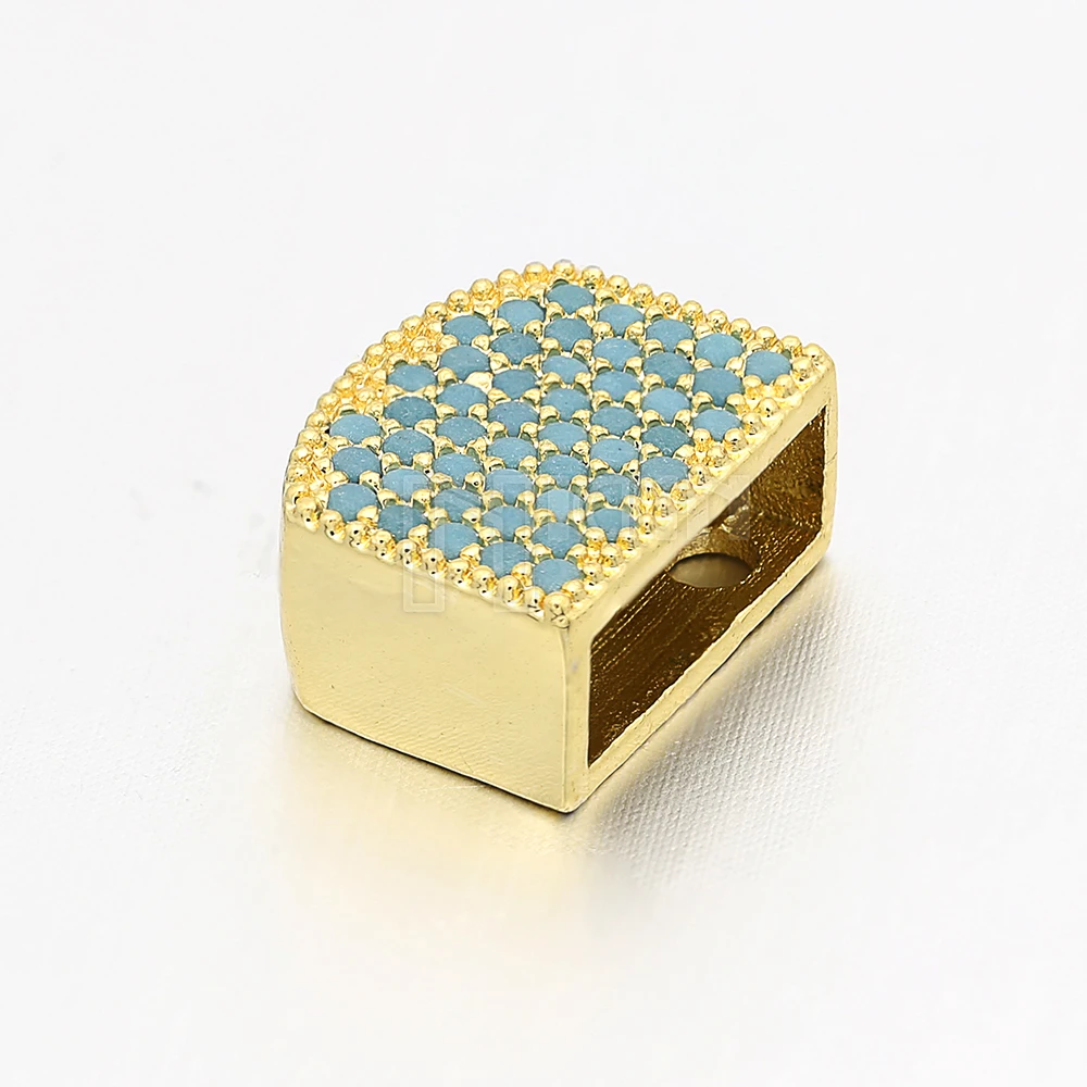 

Luxury Cube Charms CZ Beads Clasps Jewelry Findings Connectors For Bracelets Bangles Wholesale DIY Cabochons Accessories