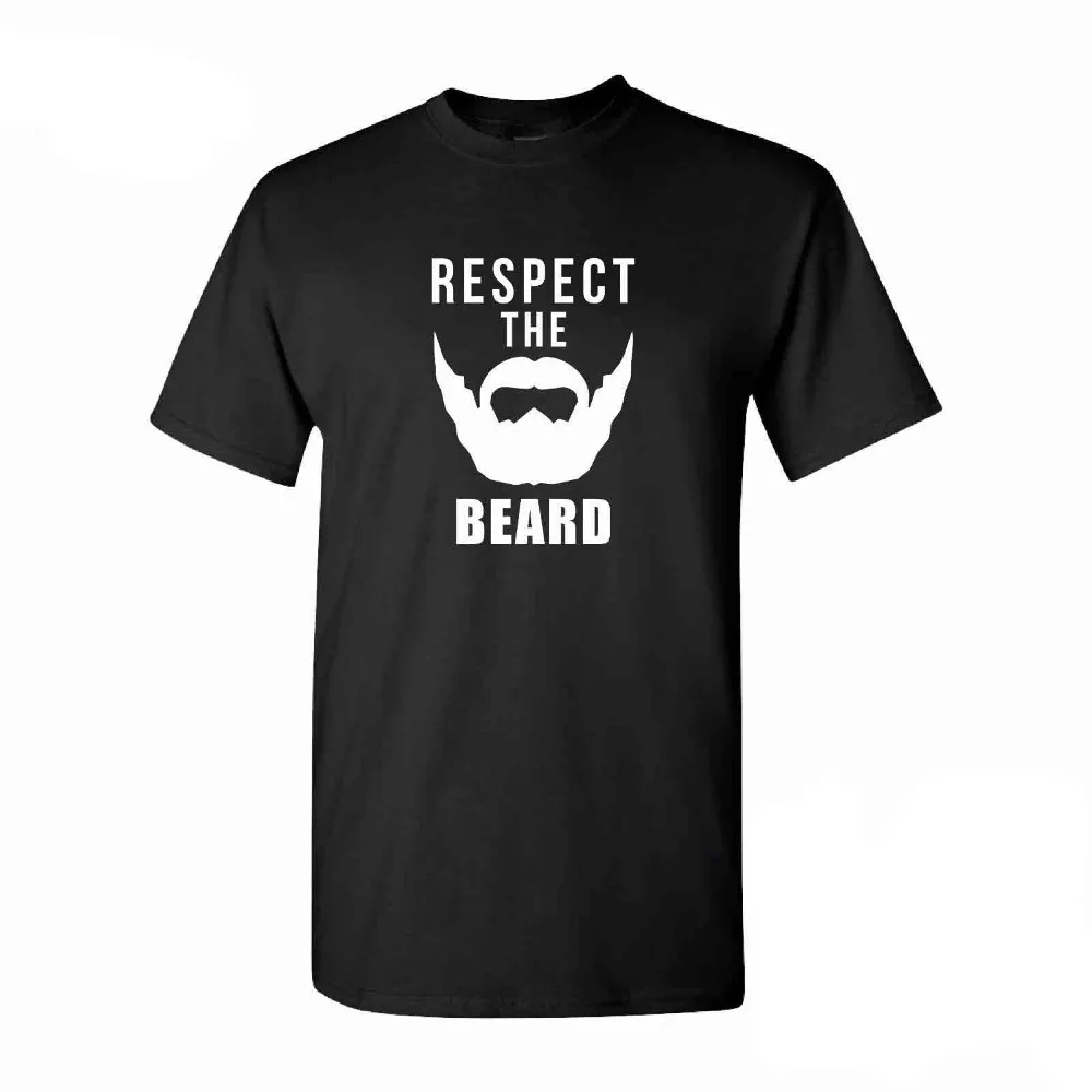

New Brand-Clothing Splicing Tee Tops Shirt Respect The Beard Shirt Beard Shirt Beard Gift Fun T-Shirt Gift for Him Tshirt Design