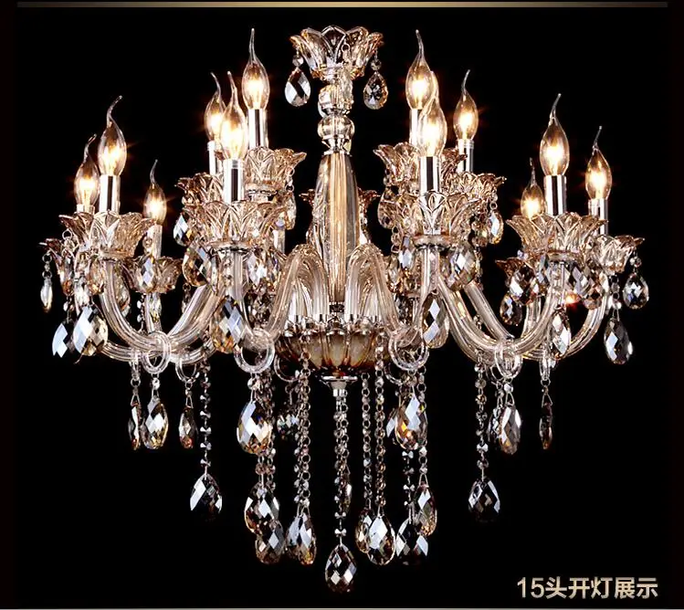 Candelabros de cristal modernos de lujo, lámpara colgante para comedor