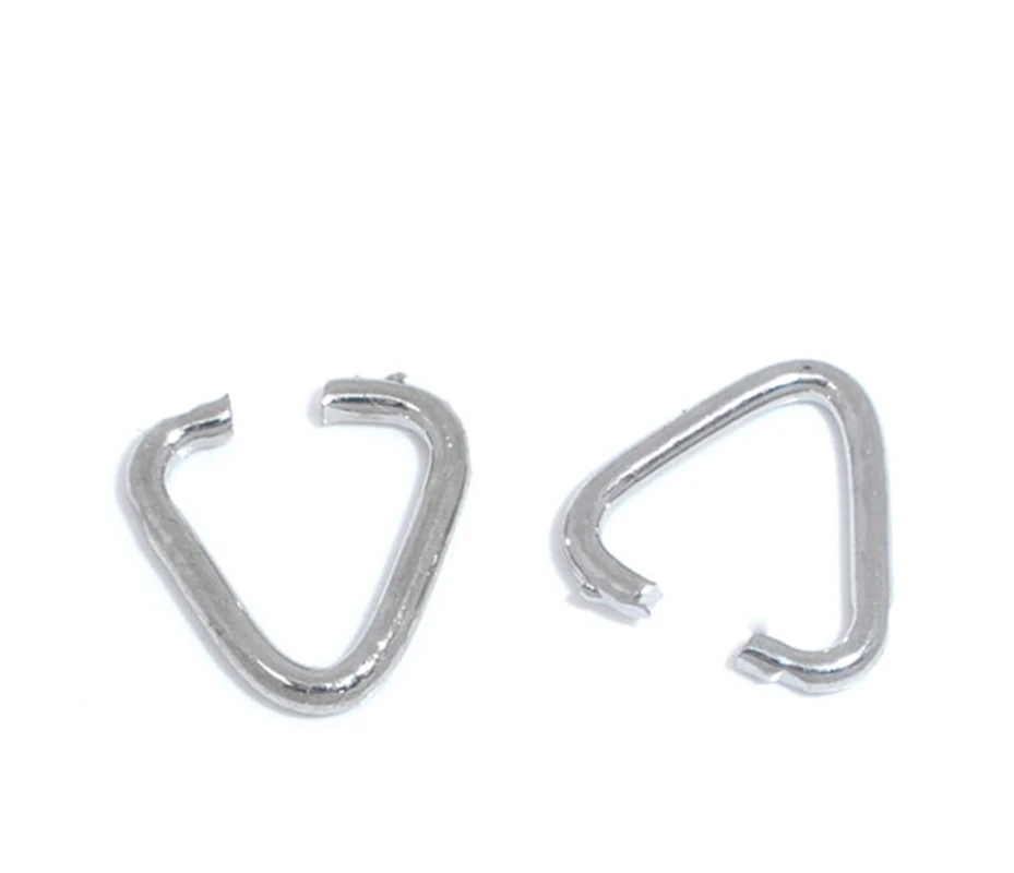 

DoreenBeads 500 Silver Tone Triangle Jump Rings Bail 8x8mm Findings (B06362), yiwu