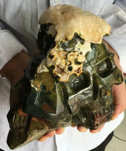 4200 г натуральные крицальные черепа океан яшма резные Хрустальные черепа подарки для выпускного покемонов