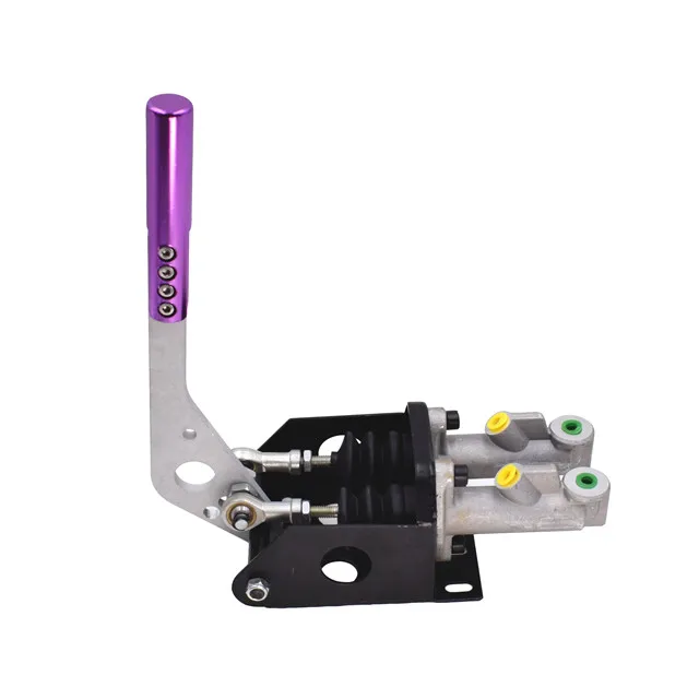 Алюминиевый Универсальный для гоночной машины Двойной Главный цилиндр гидравлический Рычаг стояночного тормоза Drift ручной тормоз E-brake - Цвет: Фиолетовый