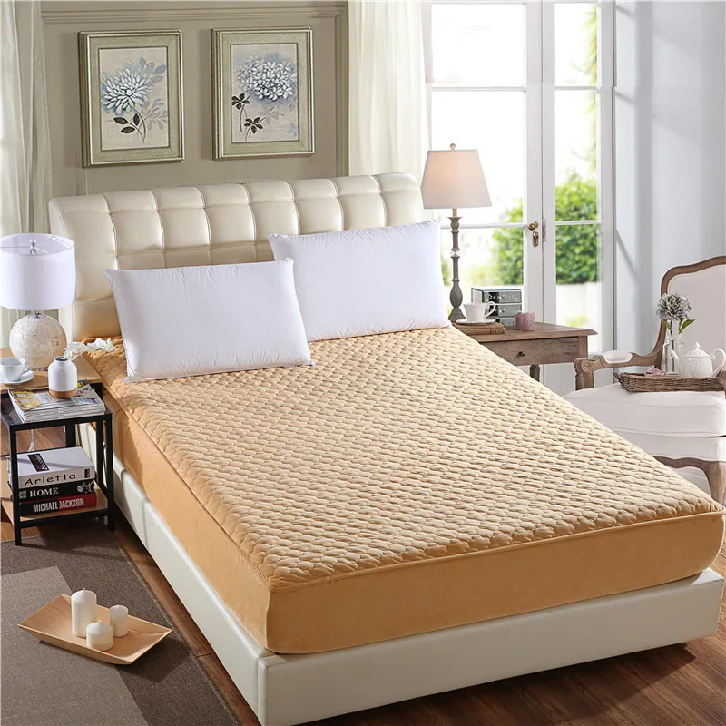 

Stylish Camel Pure Color Crystal Velvet Soft 120x200cm Size And Soft Velvet Soft And Warm Fitted Sheet Solid Color Top Mattress