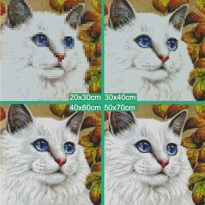 Meian,Full,Diamond Embroidery,Animal,Cat,5D,Diamond Painting,Cross Stitch,3D,Diamond Mosaic,Needlework,Crafts,Christmas,Gift