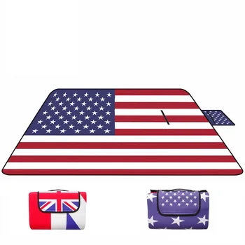 

United Kingdom USA Flag Waterproof Aluminum film Camping Foldable Folding Sleeping Picnic Beach Outdoor Mat Pad 150*200cm