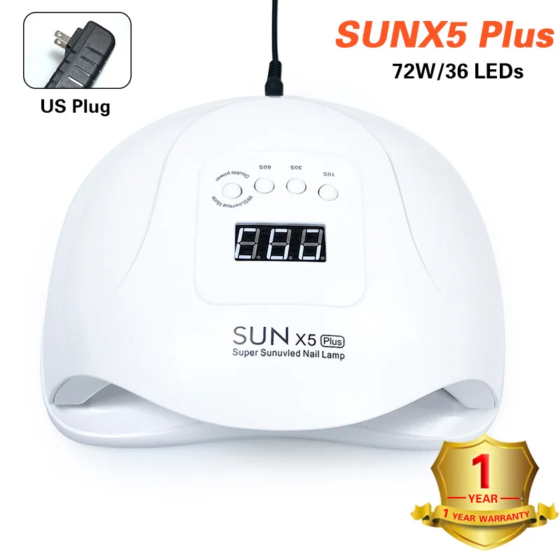 48 Вт/54 Вт УФ светодиодный светильник SUN 5 Сушилка для ногтей 72 Вт/80 Вт Светодиодная УФ-лампа для ногтей Гель-лак отверждаемая лампа с автоматическим датчиком лампа для маникюрных инструментов - Цвет: SUNX5 Plus (US Plug)