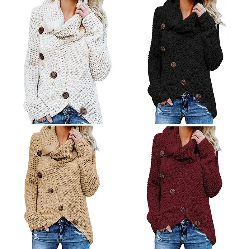 Blusas دي الأنثوية جديد بيع الإناث محبوك سترة البلوز المرأة 2019 الخريف الشتاء الياقة المدورة الدافئة تريكو البلوز