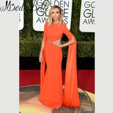 73rd Golden Globe Awards Kleider Giuliana Depandi Berühmtheits-roter Teppich Kleid Orange Sexy Mantel Langarm Abendkleider