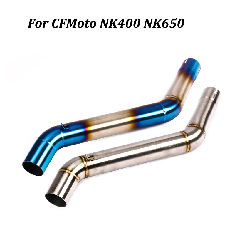 

51mm Motorcycle Exhaust Muffler Modified Escape Middle Connection Link Pipe Slip on For CFMOTO NK400 NK650