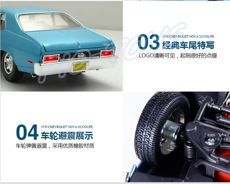 Новое поступление подарок 1970 Nova ss 1/18 Металл Модель Classic Collection литья под давлением Элегантная модель Весы украшение дома большой Игрушечные